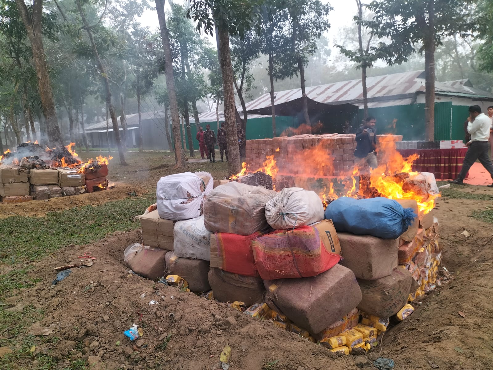 শ্রীমঙ্গলে কোটি টাকার ভারতীয় বিড়ি-সিগারেট ধ্বংস