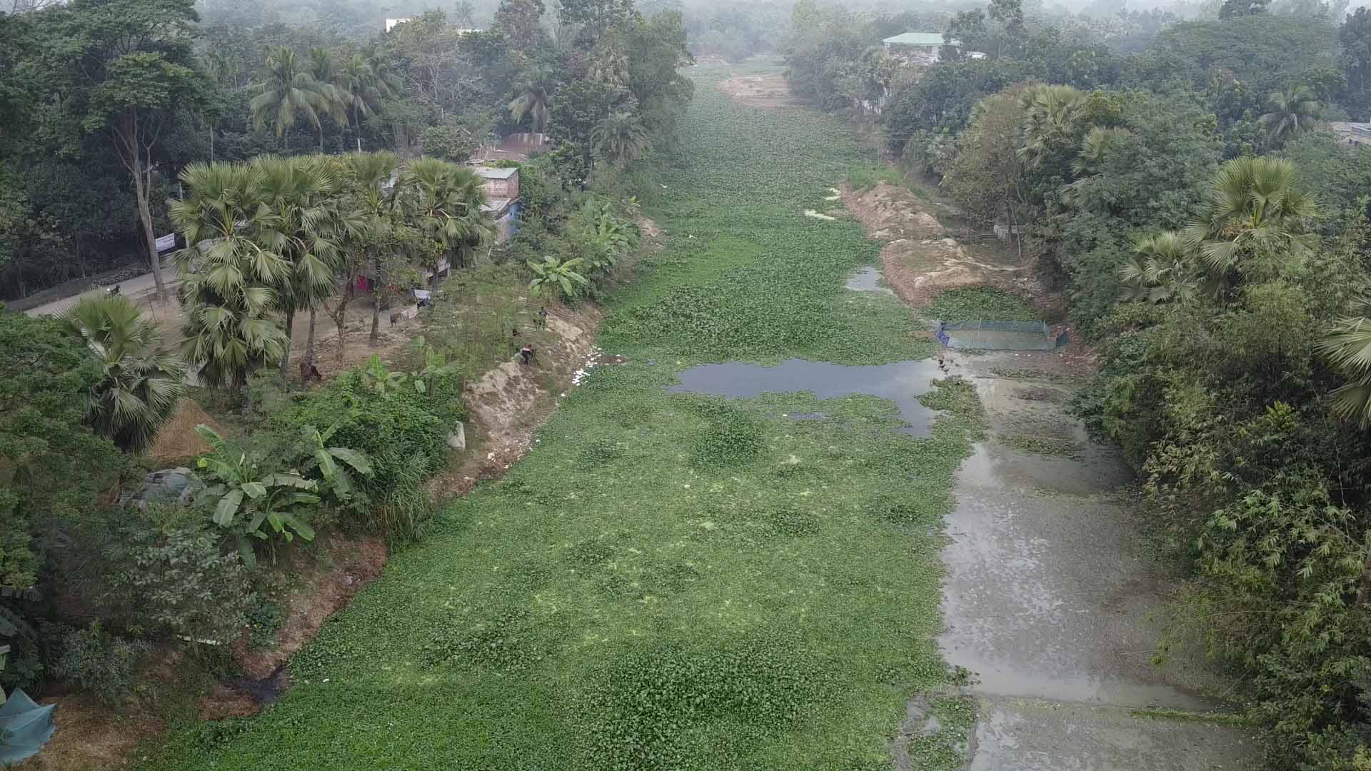 নওগাঁয় দখল-দূষণে বিপর্যস্ত তুলসীগঙ্গা নদী