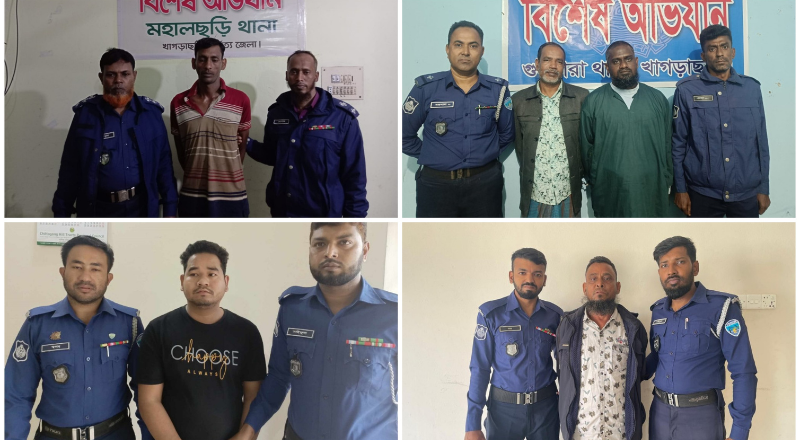 খাগড়াছড়িতে অপারেশন ডেভিল হান্টে আরও ৯ গ্রেফতার