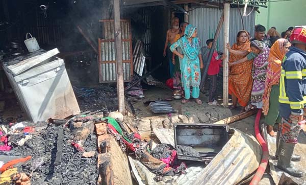 দৌলতদিয়ায় আগুনে পুড়ে বসতঘর ছাঁই