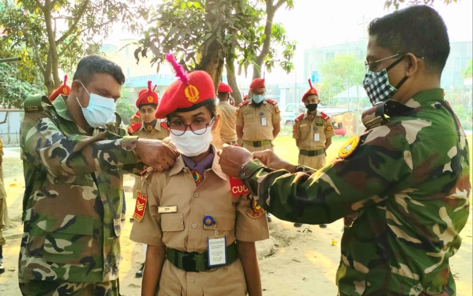 বিএনসিসি প্লাটুনের ৭ম ক্যাডেট আন্ডার অফিসার সার্জেন্ট সুমি