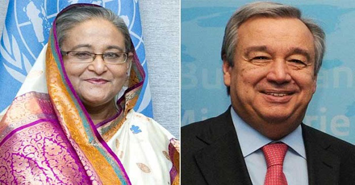 প্রধানমন্ত্রীকে জাতিসংঘ মহাসচিবের ফোন