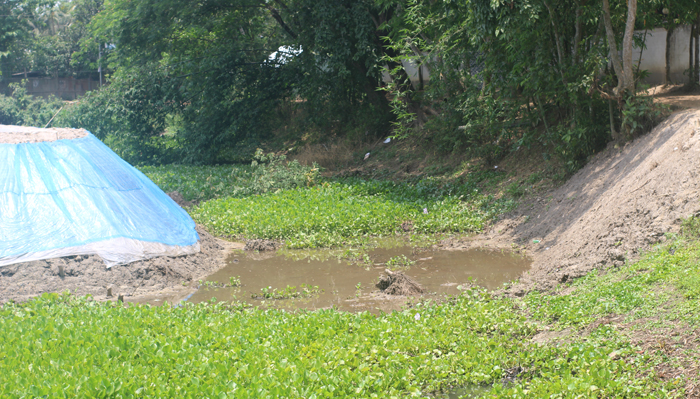 সংবাদ প্রকাশের পর খালের অবৈধ বাঁধ অপসারন