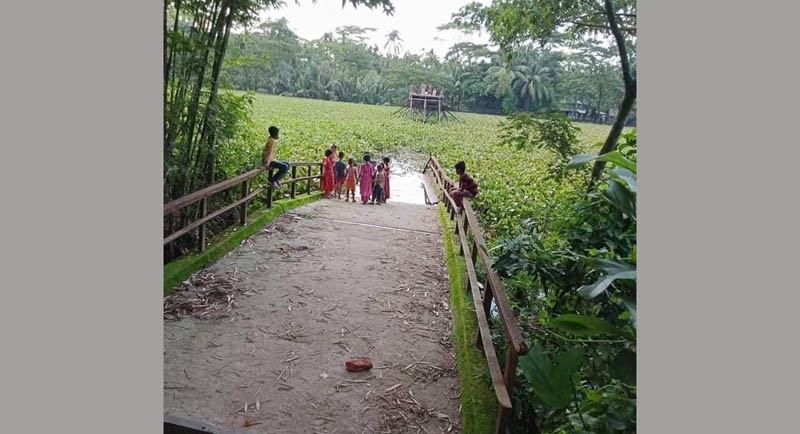 বরগুনায় আয়রণ ব্রিজ ভেঙ্গে ৭ গ্রামের মানুষের ভোগান্তি