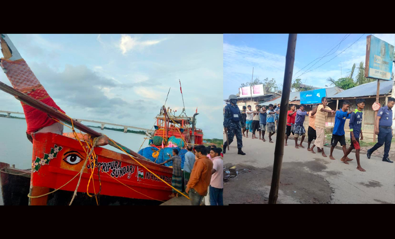 মাছধরা ট্রলারসহ ১৬ ভারতীয় জেলে আটক