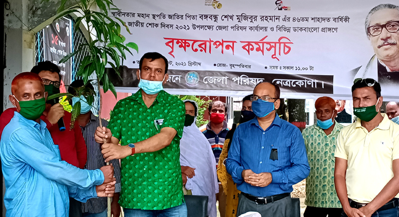 জাতীয় শোক দিবস উপলক্ষে নেত্রকোনা জেলা পরিষদের বৃক্ষরোপন