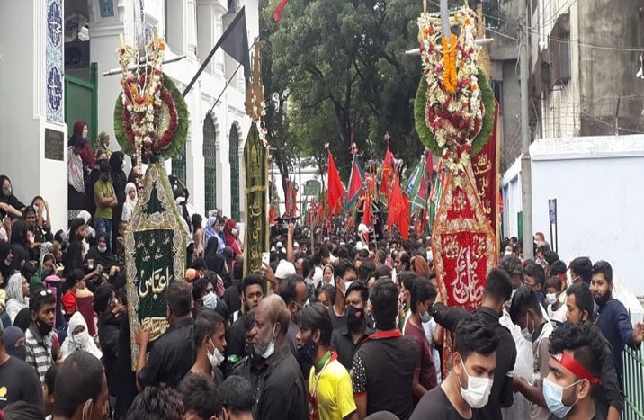 রাজধানীতে নিষেধাজ্ঞা উপেক্ষা করে তাজিয়া মিছিল
