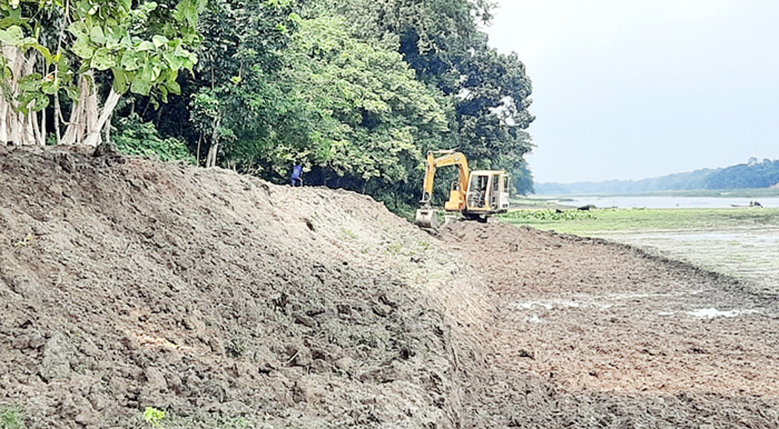 কুমার নদের পাড় কেটে চাষের জমি তৈরীর অভিযোগ