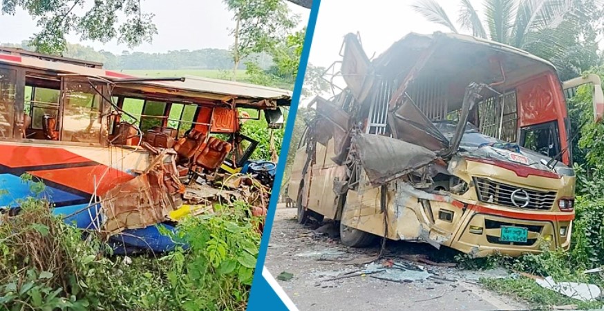 দুই বাসের মুখোমুখি সংঘর্ষ, শিশু ছেলেসহ মায়ের মর্মান্তিক মৃত্যু