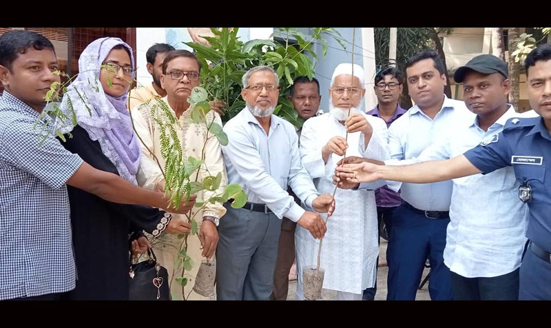 ধামইরহাটে ৯টি শিক্ষা প্রতিষ্ঠানে চারাগাছ বিতরণ