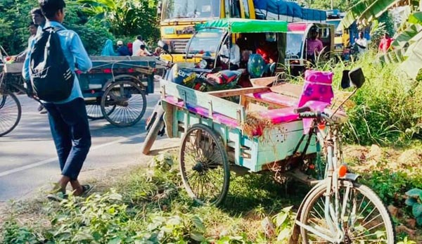 ঘোড়াঘাটে কাভার্ডভ্যান চাপায় ভ্যান চালকের মৃত্যু, আহত ২